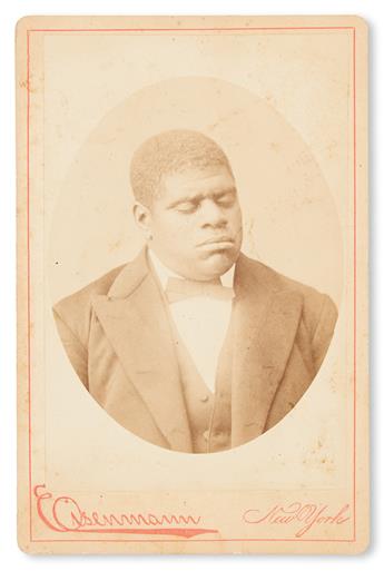 (MUSIC AND THEATRE.) Cabinet card portrait of Thomas Blind Tom Bethune.